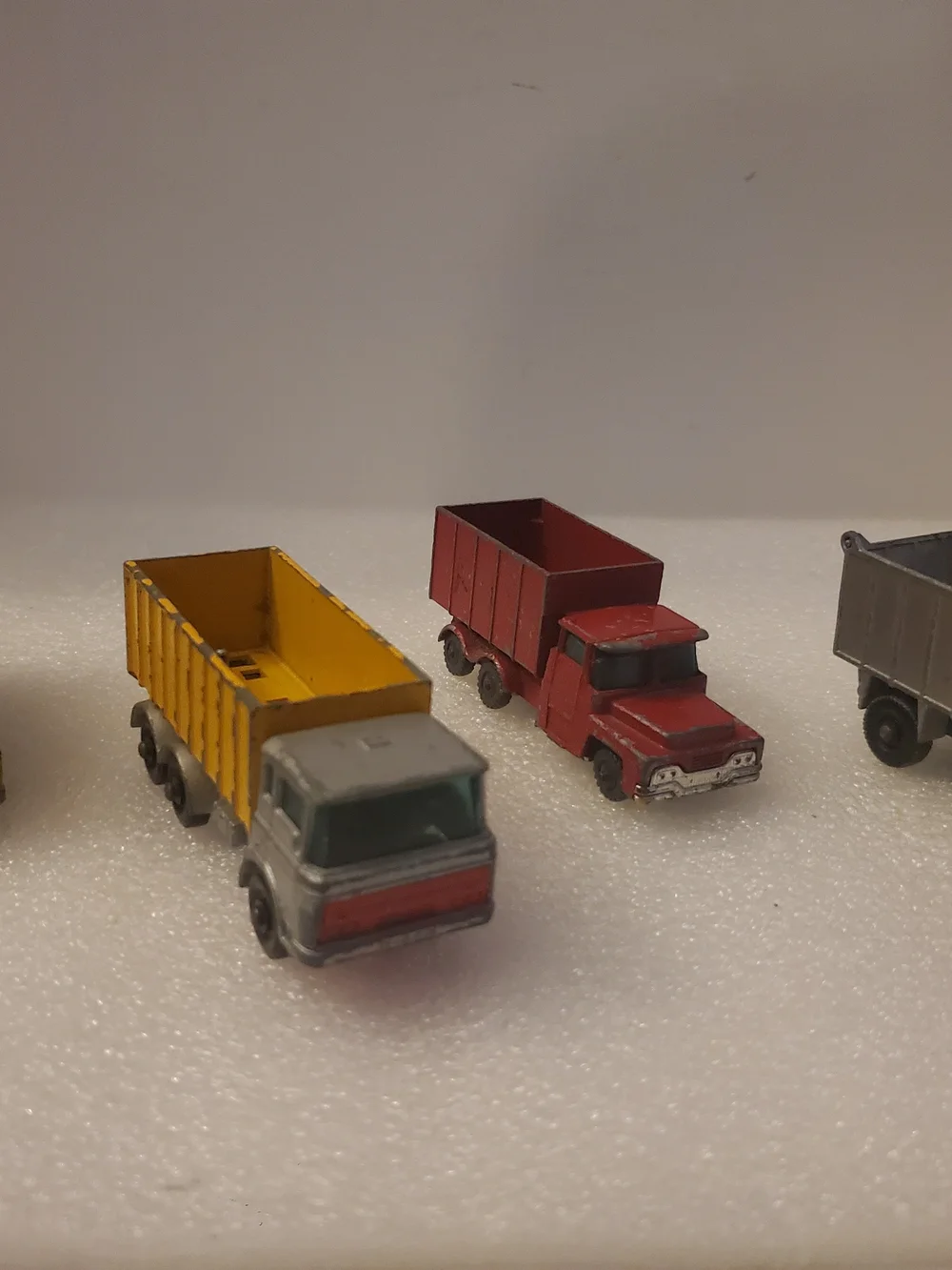 Lot Of 4 Vintage Matchbox By Lesney Tipper Cattle Container Warrior Trucks